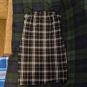 Black and White Plaid Women's Dress